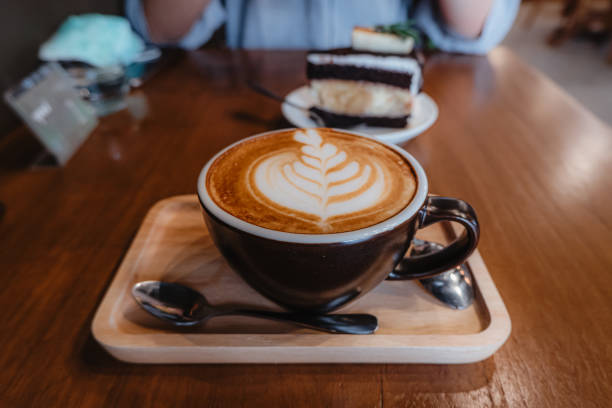 Hot coffee with cream 